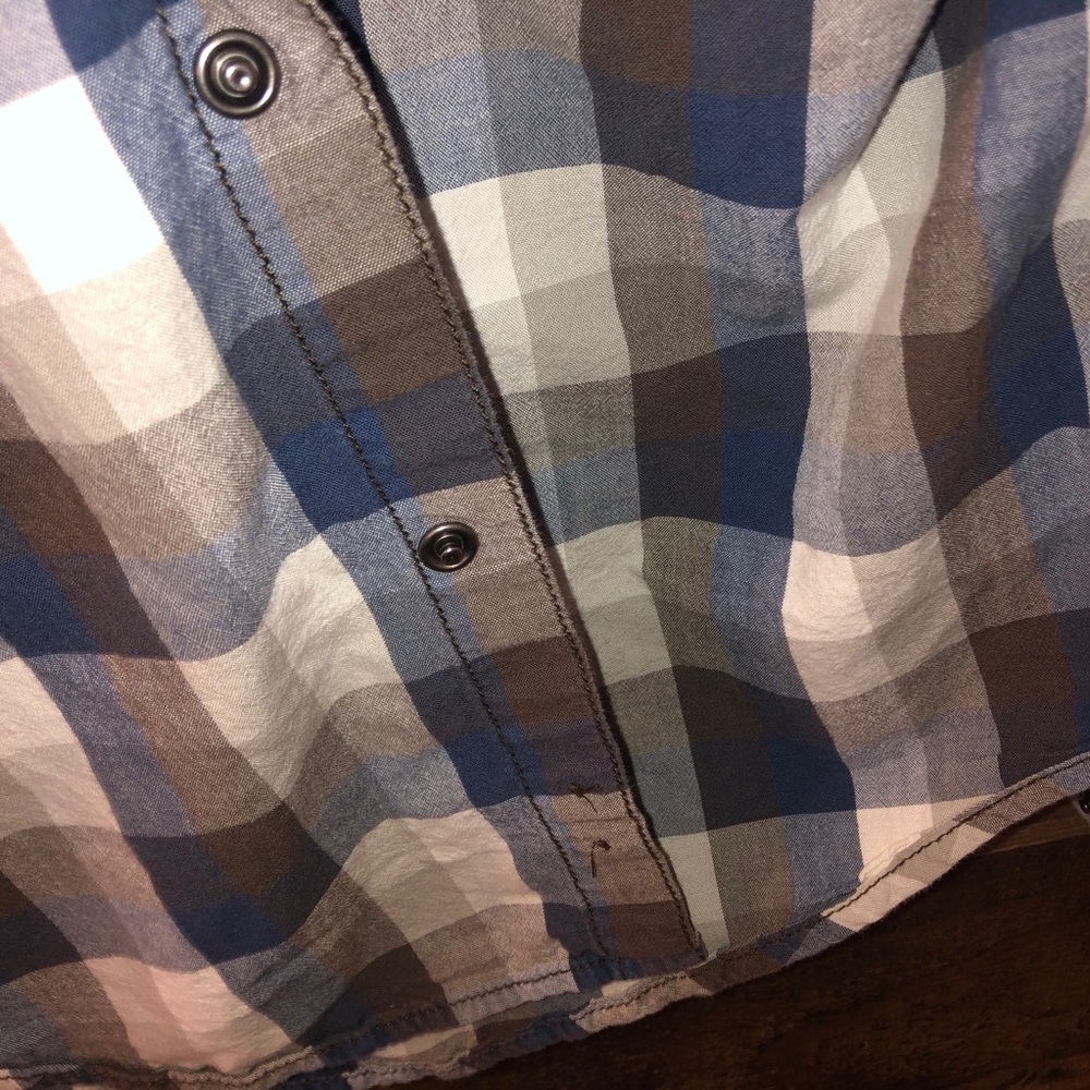 Plaid button down with snaps - Picture 4 of 5